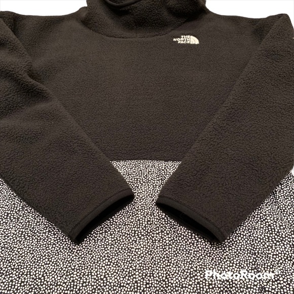 Girls North Face Riit Fleece pullover hoodie black white Large 14 - Picture 6 of 9